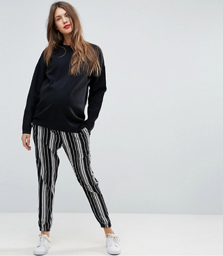 New Look Maternity + Stripe Tapered Pants