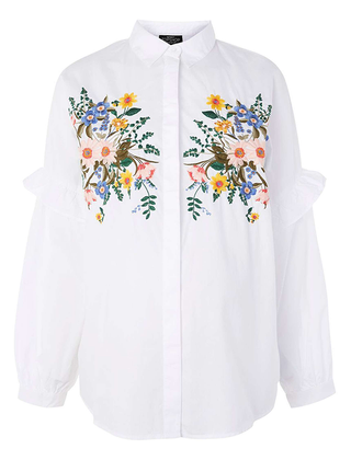 Topshop Maternity + Forest Floral Embroidered Maternity Shirt