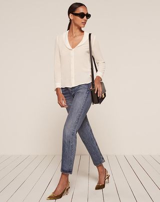 Reformation + Betsy Top in Ivory