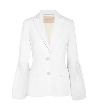 Roksanda + Alden Chiffon-Trimmed Silk-Blend Cady Blazer