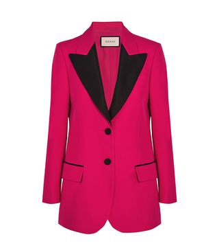 Gucci + Faille-trimmed Wool and Silk-Blend Crepe Blazer