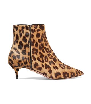 Aquazzura + Quant Leopard-Print Calf Hair Ankle Boots