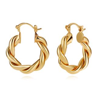 Lilie & White + Twisted Gold Chunky Hoop Earrings