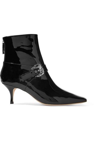 Dorateymur + Saloon Buckled Patent-Leather Ankle Boots