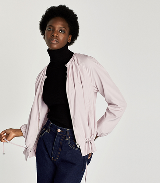 Zara + Jacket With Elastic Collar