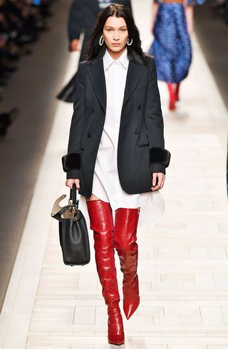 Fendi rockoko boots red on sale