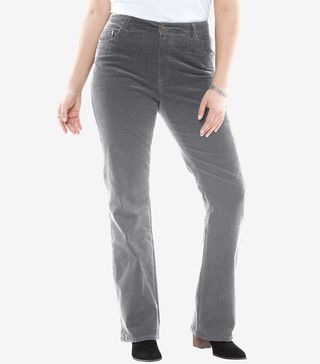 Woman Within + Bootcut Stretch Corduroy Jeans