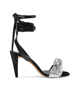 Isabel Marant + Glittered Leather and Suede Sandals