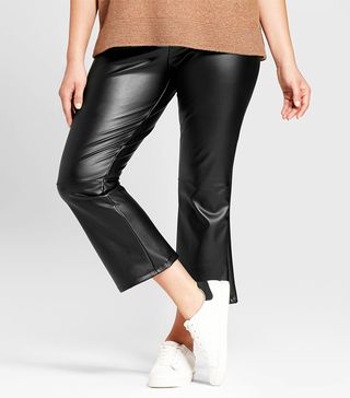 Who What Wear + Faux Leather Crop Flare