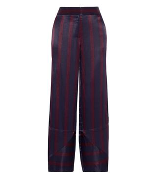 By Malene Birger + Greetha Striped Satin Wide-Leg Pants