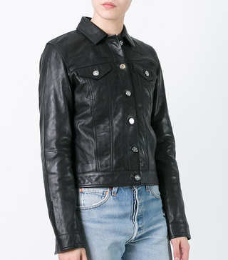 Calvin Klein + Buttoned Leather Jacket
