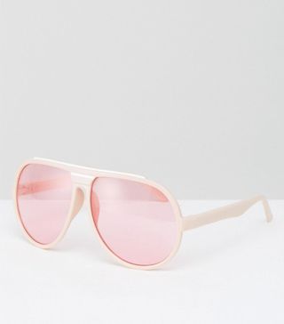 ASOS + Oversized Pink Frame & Lens Aviator Sunglasses