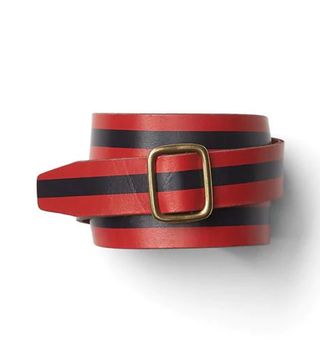 Gap + Womens Stripe Leather Belt Slipper Red