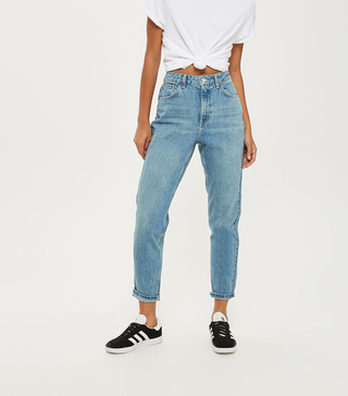 Topshop + Moto Vintage Blue Mom Jeans