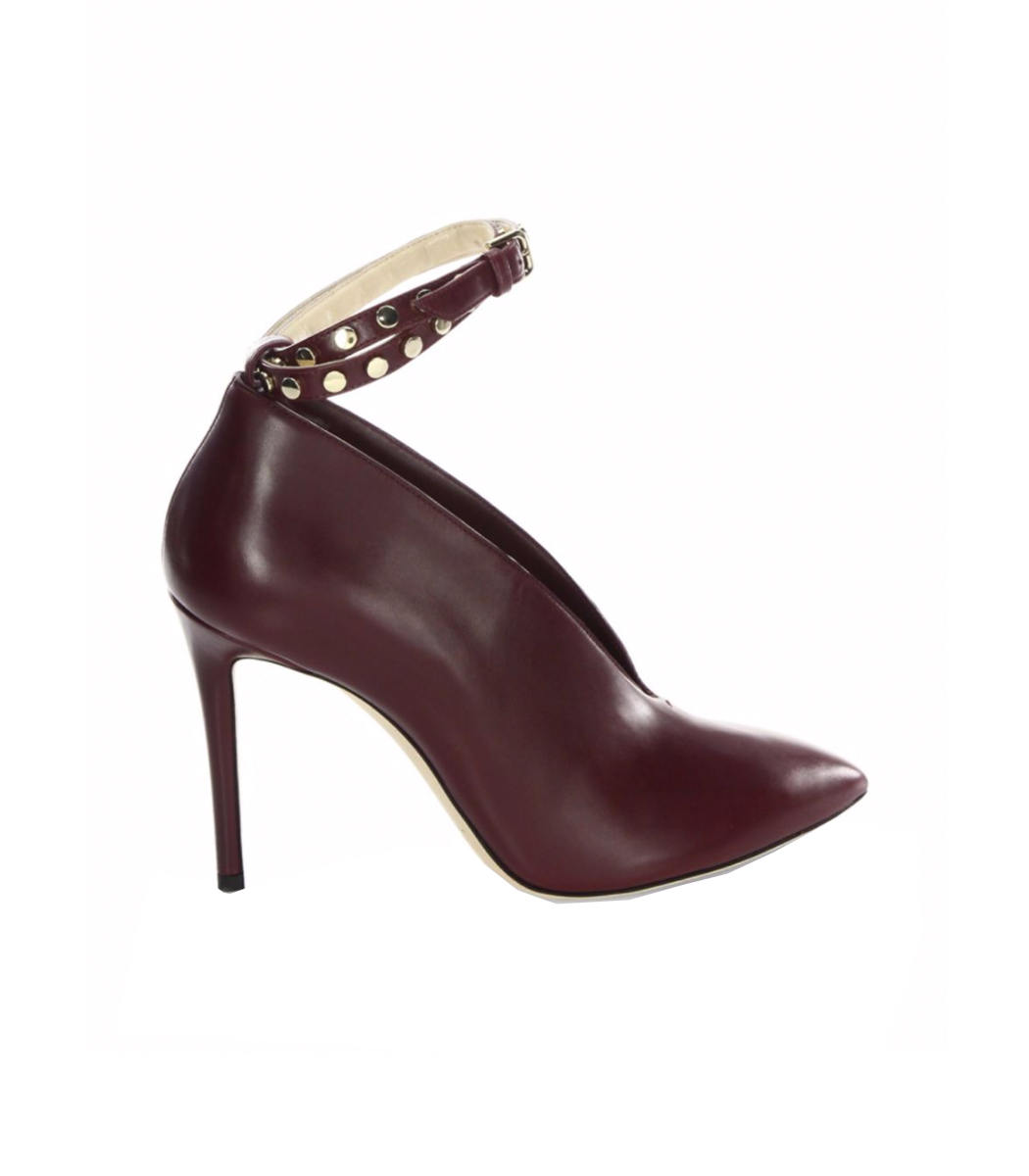 Jimmy Choo + Larc 100 Studded Ankle-Strap Leather Booties
