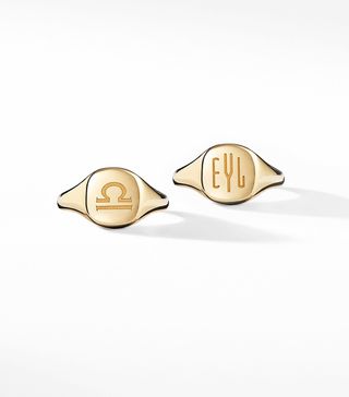 David Yurman + Small Engravable Pinky Ring in 18K Gold