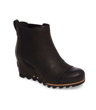 SOREL + Lea Waterproof Wedge Bootie in Black