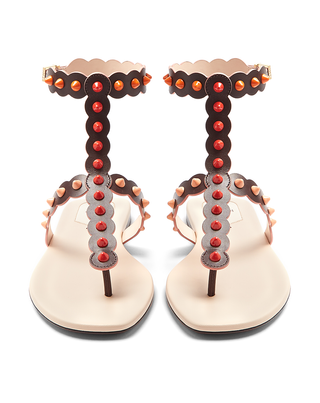 Fendi + Dégradé Spike-Embellished Leather Sandals