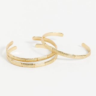 Free People + 14k Gold-Plated Bamboo Bracelet Set