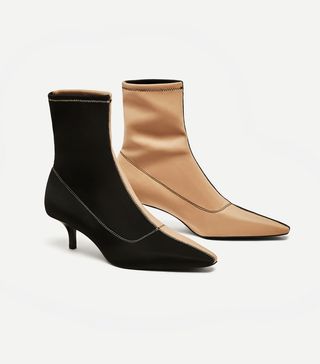 Zara + Two-Tone High Heel Ankle Boots