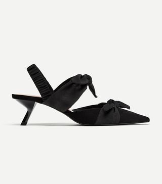 Zara + Knotted High Heel Slingback Shoes