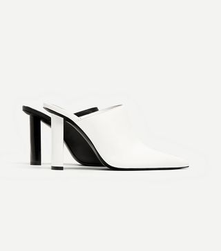 Zara + Two-Tone Geometric High Heel Mules