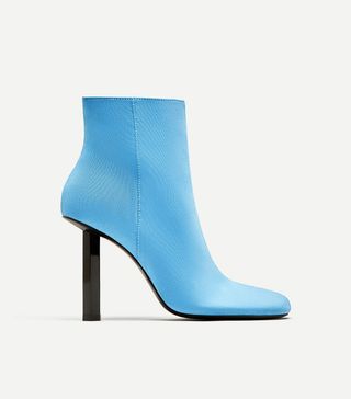 Zara + Sky Blue Pin Heel Ankle Boots