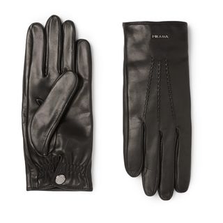 Prada + Cashmere-Lined Leather Gloves
