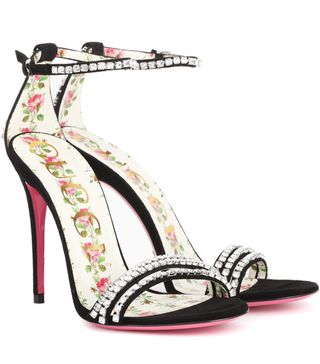 Gucci + Crystal-Embellished Suede Sandals