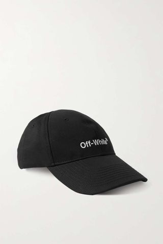 Off-White + Helvetica Embroidered Cotton-Twill Baseball Cap