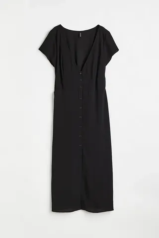 H&M+ + Button-Front Crêped Dress
