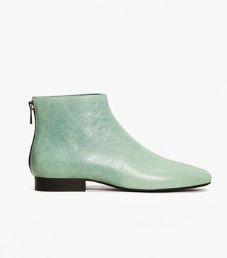 Mango + Zipped Leather Ankle Boots
