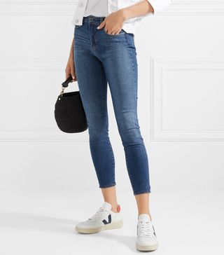 L'Agence + The Margot Cropped High-Rise Skinny Jeans