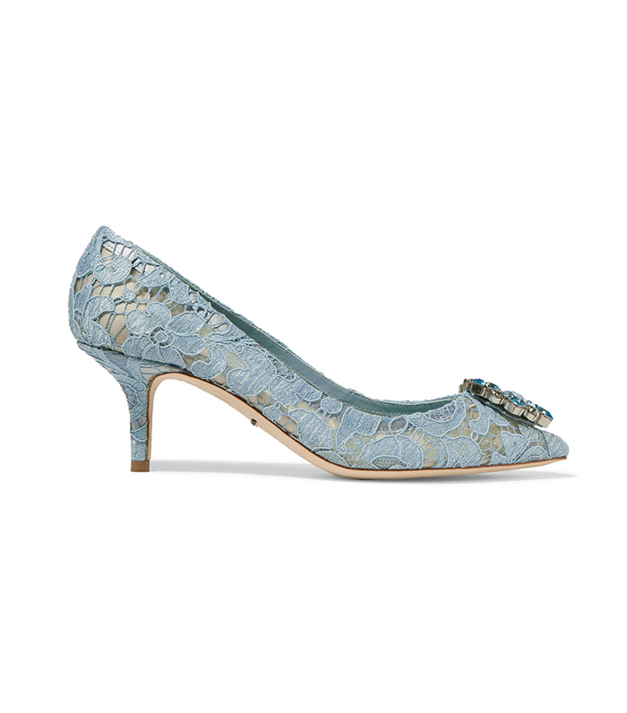 Dolce & Gabbana + Crystal-Embellished Lace Pumps