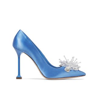 Miu Miu + Embellished Satin Pumps