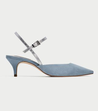 Zara + Contrasting Slingback Heeled Shoes