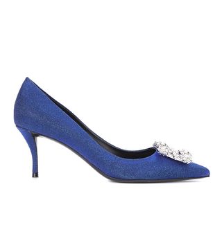 Roger Vivier + Embellished Kitten-Heel Pumps