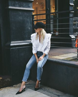 7 for All Mankind + We Wore What x Bloomingdale's Edie Straight-Leg Jeans