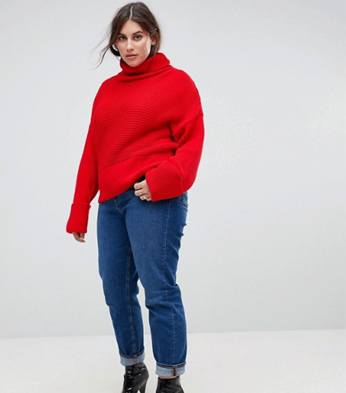 ASOS Curve + Roll Neck Wide Sleeve Sweater
