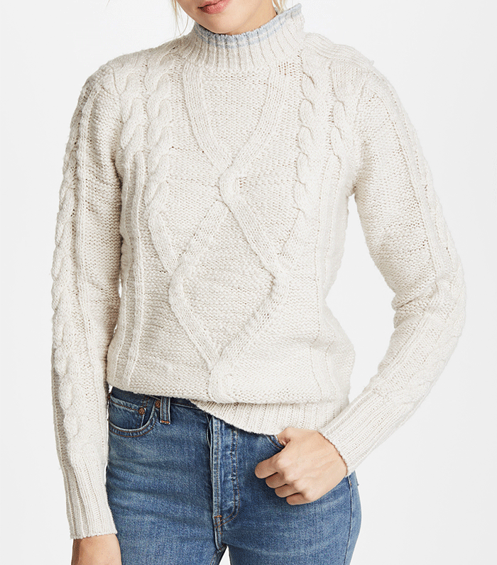 La Vie Rebecca Taylor + Mock Neck Merino Pullover