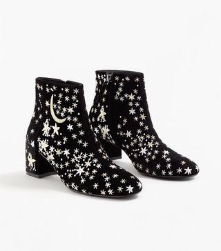 Mango + Stars Embroidered Ankle Boots