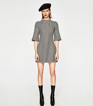 Zara + Two-Tone Tweed Dress