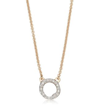Monica Vinader + Riva Diamond Circle Pendant Necklace