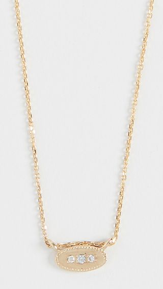 Jennie Kwon Designs + 14k Oval Diamond Mirror Necklace