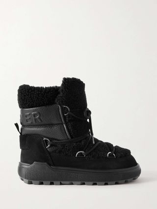Bogner + Chamonix Shearling, Leather and Suede Snow Boots