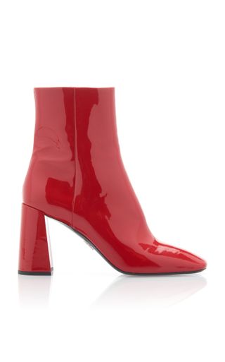 Prada + Patent-Leather Ankle Boot