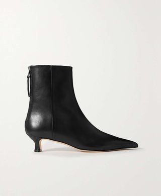 Aeyde + Zoe Leather Point-Toe Ankle Boots