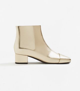 Mango + Zipped Metallic Boots