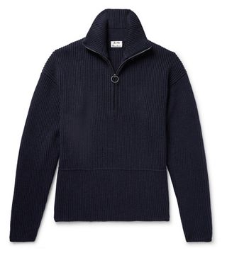 Acne Studios + Neptune Ribbed Wool-Blend Half-Zip Sweater
