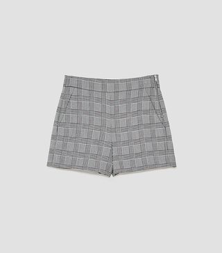 Zara + High Waist Shorts With Side Zip